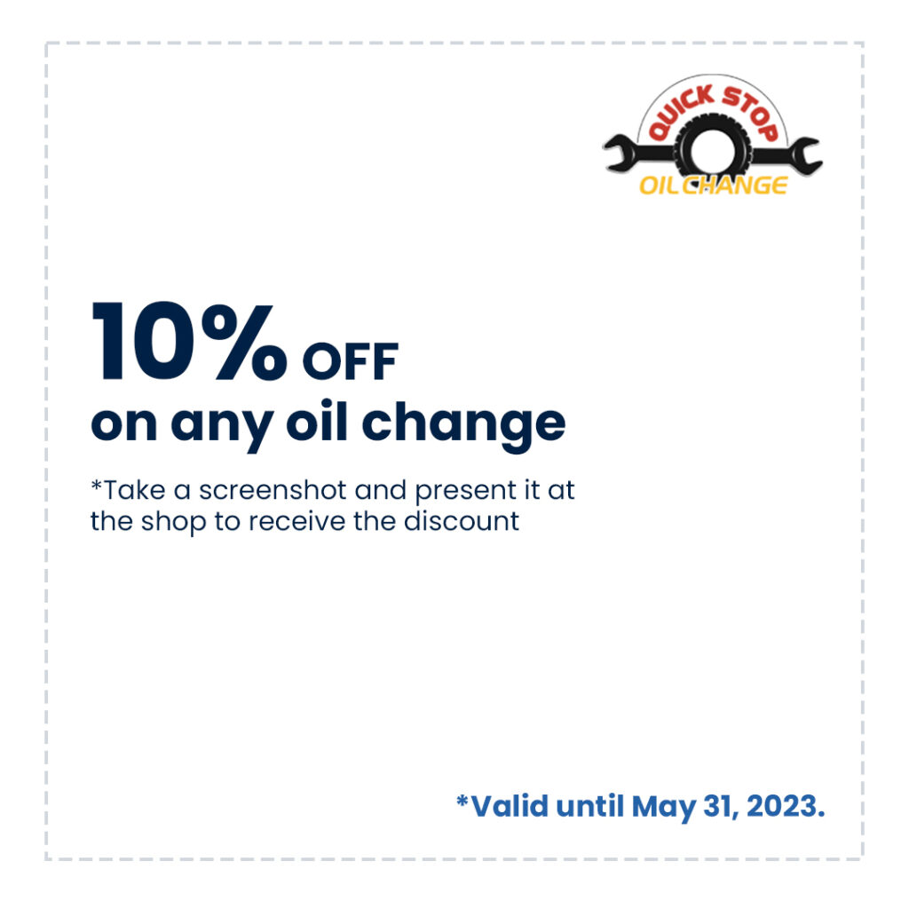 Coupons Quick Stop Oil Change